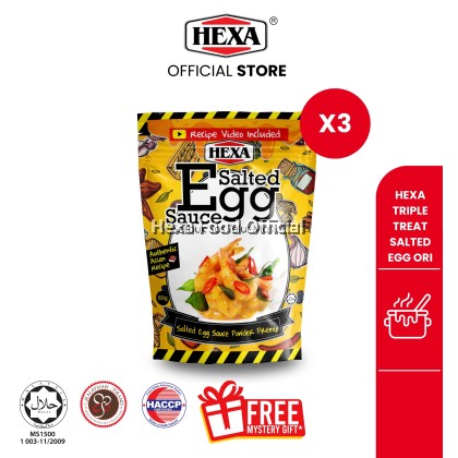 HEXA Salted Egg Sauce Powder Premix 80gm X3pkt SET Free Gift HEXA Salted Egg Sauce Powder Premix 80gm X3pkt SET Free Gift