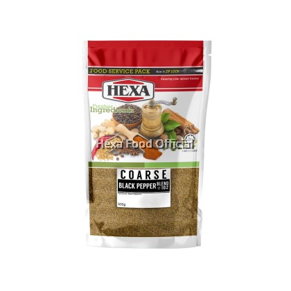 HEXA Black Pepper Coarse 500gm Food Service Packaging HEXA Black Pepper Coarse 500gm Food Service Packaging