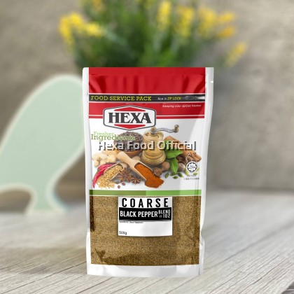 HEXA Black Pepper Coarse 500gm Food Service Packaging HEXA Black Pepper Coarse 500gm Food Service Packaging