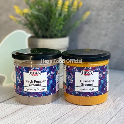 HEXA HALAL Black Pepper Powder 200gm    HEXA HALAL Turmeric Powder 180gm