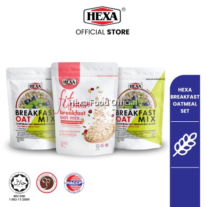 HEXA Breakfast Oat Mix 350gm X 2pkt HEXA Fitplus Breakfast Oat Mix 300gm SET HEXA Breakfast Oat Mix 350gm X 2pkt HEXA Fitplus Breakfast Oat Mix 300gm SET