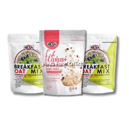 HEXA HALAL Breakfast Oat Mix 350gm X 2pkt   HEXA Fitplus Breakfast Oat Mix 300gm