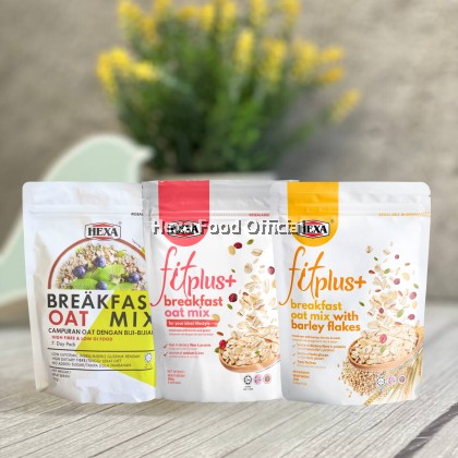 HEXA Fitplus Breakfast Oat Mix 300g +  Breakfast Oat Mix 350g + Fit Plus Breakfast Oat Mix with Barley Flakes 250g