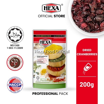 HEXA Dried Cranberries 200gm Food Service Packaging HEXA Dried Cranberries 200gm Food Service Packaging